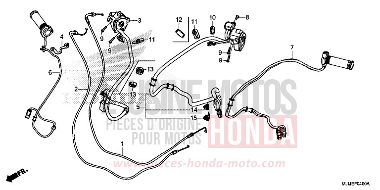 COMMUTATEUR/CABLE de VFR800X "Crossrunner" CANDY PROMINENCE RED (R342) 2017